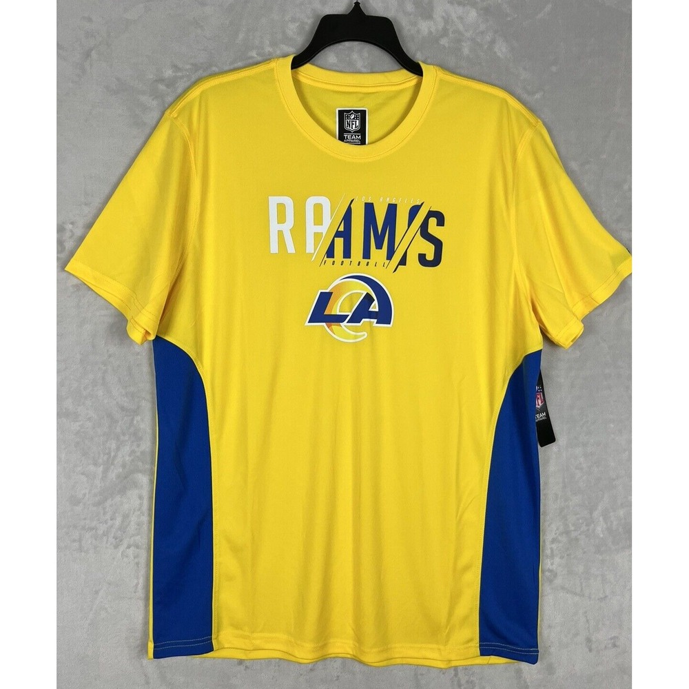 NFL Team Apparel Los Angeles Rams Shirt Mens 2XL Gold Blue Graphic NWT